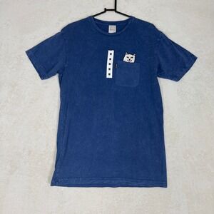 Ripndip NWOT Nermal Pocket T Shirt Blue Graphic Tee Medium Cat Peeking Urban